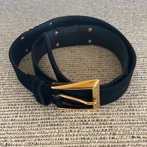 Salvatore Ferragamo Italian suede belt black